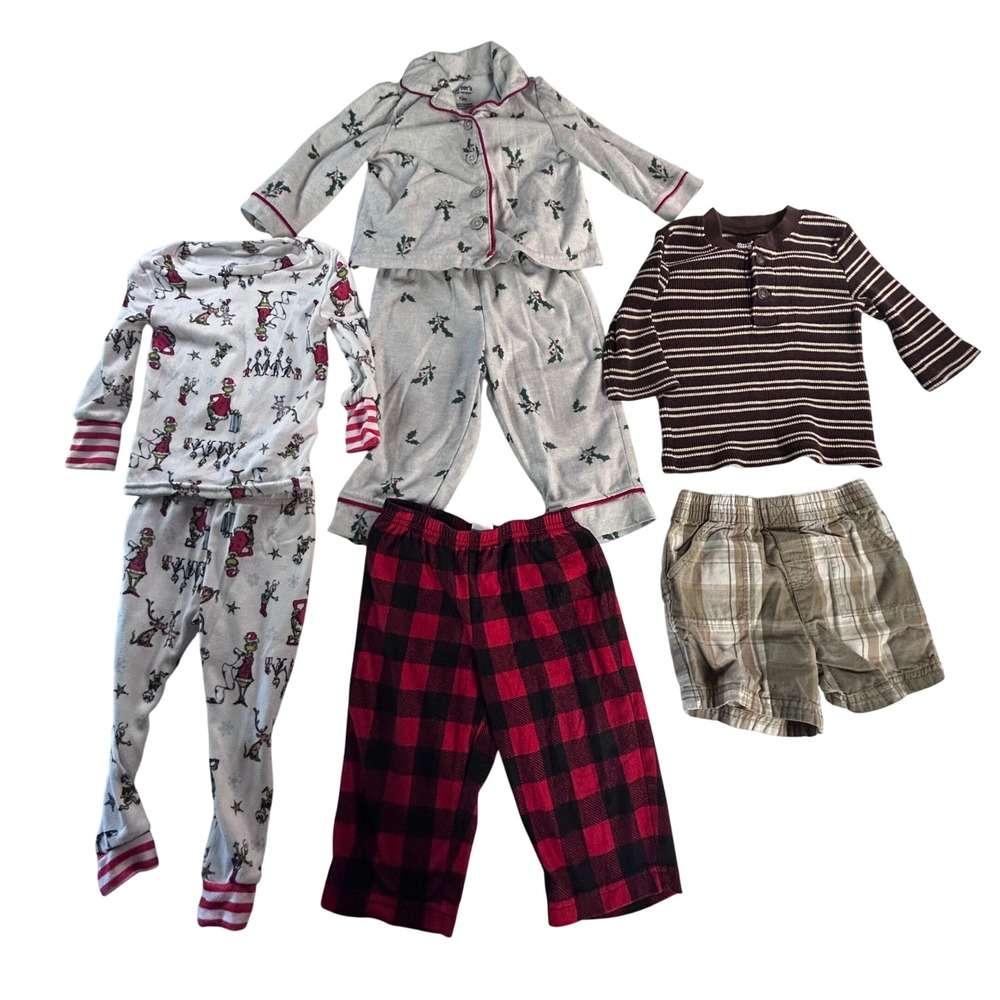 Carter's, Garanimals, and unknown brand, 7 pieces 12 month old baby boy clothes